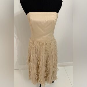 White House Black Market Champagne Strapless Cocktail Dress